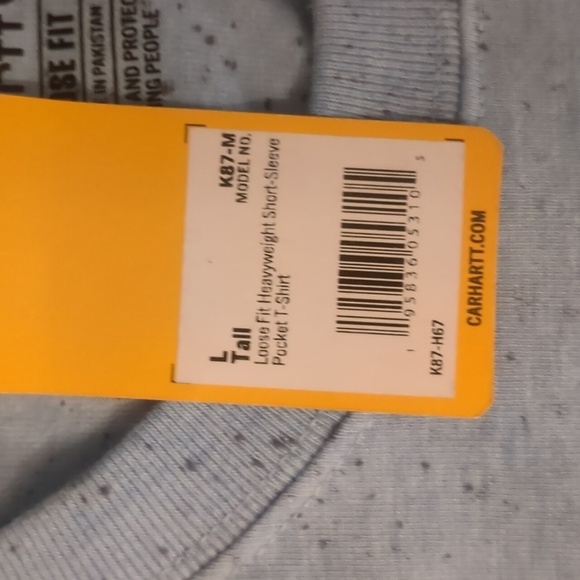 Carhartt blue speckled loose fit heavy weight short sleeve pocket tee Large Tall - Picture 3 of 5